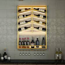 Wall Mounted Gold Wine Rack