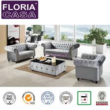 silver color modern fabric sofa set for