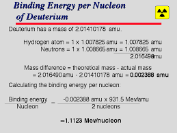 binding energy per nucleon of deuterium