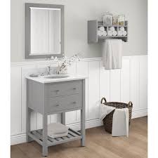 Bathroom vanities are a combination of both the sink and the surrounding storage and are sold in an endless array of sizes, finishes and styles. Alaterre 24 Inch Dove Gray Bath Wood Frame Vanity Mirror Overstock 13223204