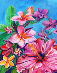 Tropical Flower Art Print Orchid Pink