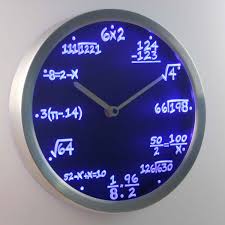 math equations led neon wall clock