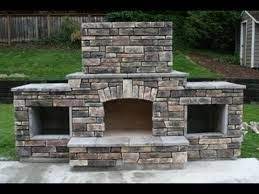 outdoor fireplace with cinder blocks