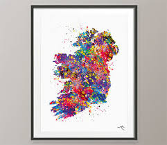 Ireland Watercolor Map Housewarming