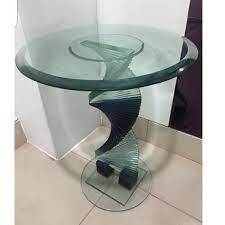 30 Inch Round Glass Corner Table