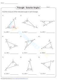 exterior angle theorem worksheets