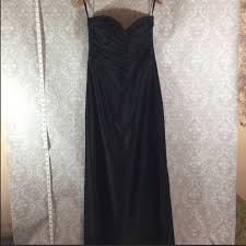 Full Length Dress Black Formal Gown Strapless 10