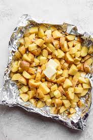 grilled potatoes in foil the wooden