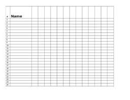 Free Simple Editable Assessment Tracking Chart Teacher