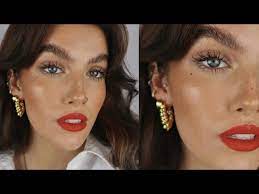 holiday glam makeup tutorial red lips