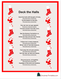Troll the ancient yuletide carol, Christmas Deck The Halls Music Lyrics Printable Christmas Lyrics Christmas Carols Lyrics Christmas Songs Lyrics