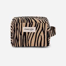tournelle make up bag in zebra print