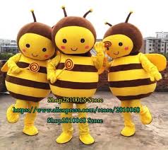 mascot doll costume yellow bee mascot