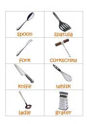 kitchen utensil esl worksheet by