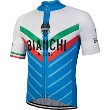 Nalini Bianchi Milano Tiera Short Sleeve Jersey White Blue Iride 4200