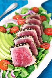 sesame crusted seared ahi tuna salad
