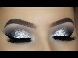 silver glitter eye makeup tutorial