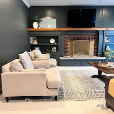 dark navy living room makeover with a