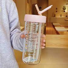Cute Glass Water Bottle With Tea