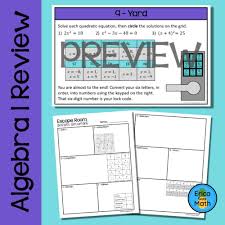 Algebra 1 Review Digital And Printable