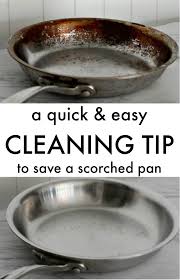 how to clean a burnt pan five minute