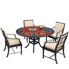 Set where you live, what language you speak, and the currency you use. 54 Round Mosaic Top Dining Table Set Today S Patio