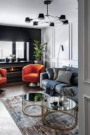 vinyl floor living room with gray walls
