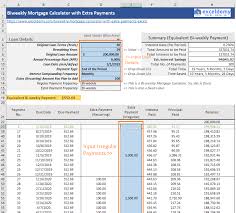 Biweekly Mortgage Calculator With Extra Payments Free Excel