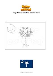It has a white crescent and a white palmetto tree on a blue ground. Coloring Page Flag Of South Carolina United States Supercolored Com