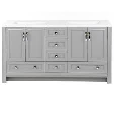 Double sink vanity bathroom vanities. Glacier Bay Candlesby 60 In W X 19 In D Bath Vanity In Sterling Gray With Cultured Marble Vanity Top In White W White Sink Cd60p2 St The Home Depot