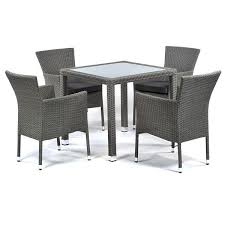 Oasis Rattan Square 4 Seat Glass Dining