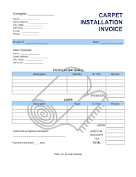 carpet installation invoice template