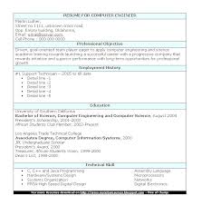 Computer Engineering Student Resume Format Freshers Mmventures Co