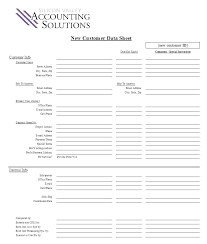 Customer Information Sheet Template Business Client Excel