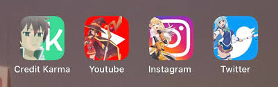 This pack also has icons for. I Made Custom App Icons For My Favorite Characters Of All Time I Don T Have Spotify But If I Did It Would Be Kazuma Konosuba
