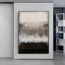 Black And White Abstract Painting Brown