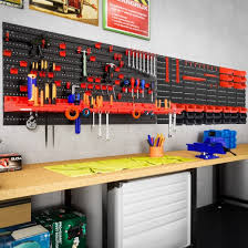 wall mount tool box black red 97 pcs