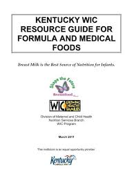 Kentucky Wic Resource Guide For Formula And Kentucky