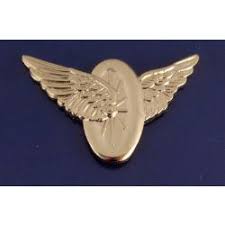 winged wheel motorcycle police pin