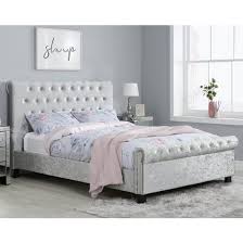 Sienna Fabric Small Double Bed In Steel
