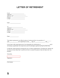 free retirement letter template with
