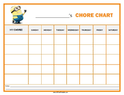 Minions Chore Chart Free Printable Allfreeprintable Com