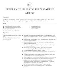 freelance hairstylist and makeup artist