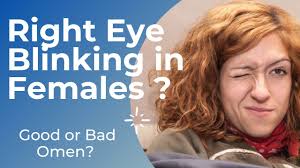 right eye blinking for women good or
