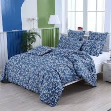 3pcs Vintage Shabby Blue Fl Bedding