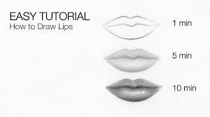 how to draw lips mouth in 10 minutes