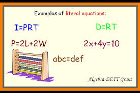 Beautiful Math Literal Equations