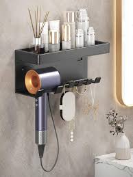 Hair Dryer Holder With 4 Hooks Wall
