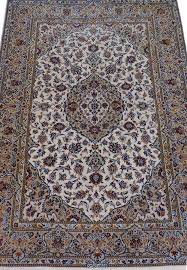 beige kashan handmade persian rug wool