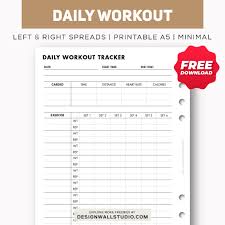 daily workout planner printable insert